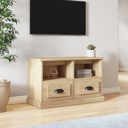 Tv-bord 80x35x50 cm konstrueret træ sonoma-eg