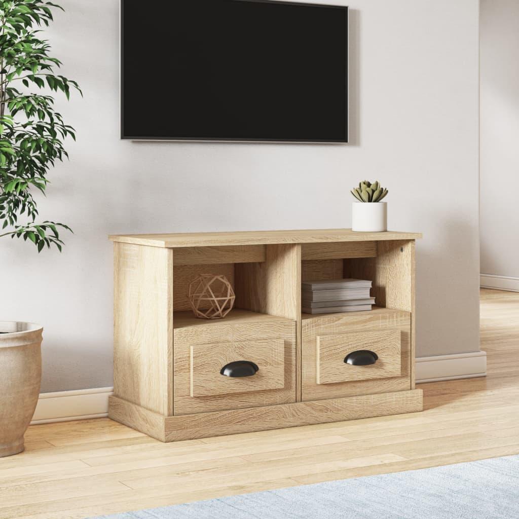 Tv-bord 80x35x50 cm konstrueret træ sonoma-eg