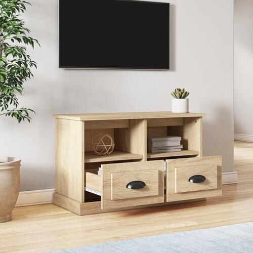 Tv-bord 80x35x50 cm konstrueret træ sonoma-eg