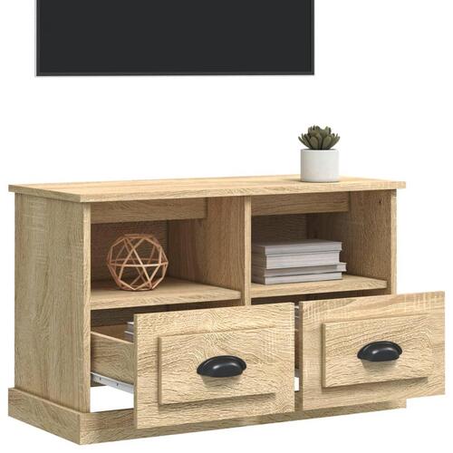Tv-bord 80x35x50 cm konstrueret træ sonoma-eg