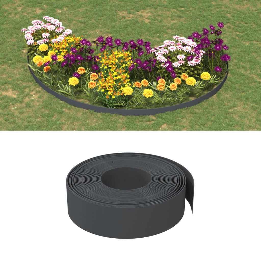 Græskant 10 m 15 cm polyethylen grå