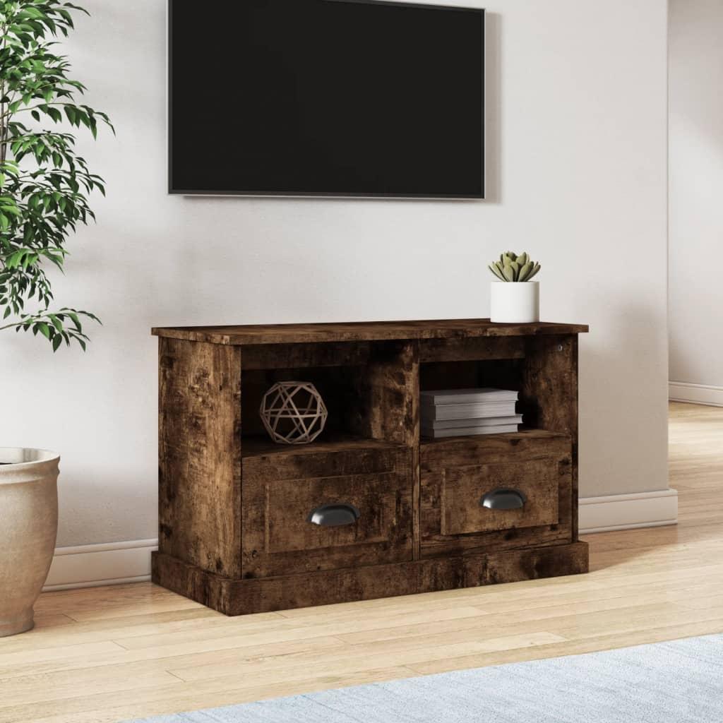 Tv-bord 80x35x50 cm konstrueret træ røget egetræsfarve