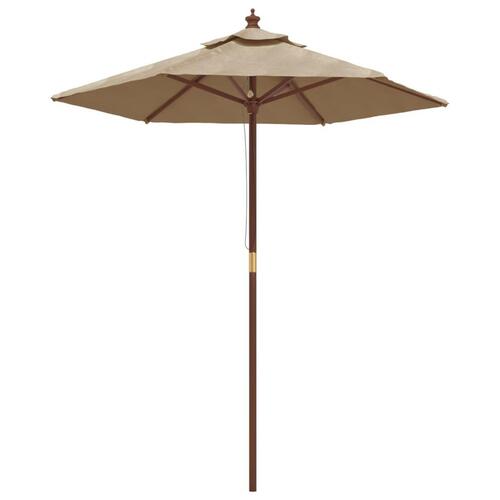 Haveparasol med træstang 196x231 cm gråbrun