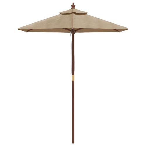 Haveparasol med træstang 196x231 cm gråbrun