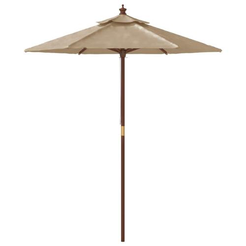 Haveparasol med træstang 196x231 cm gråbrun