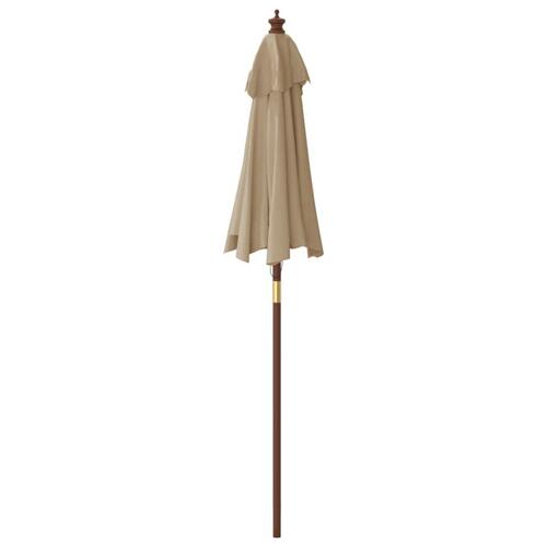 Haveparasol med træstang 196x231 cm gråbrun