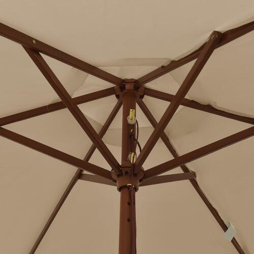 Haveparasol med træstang 196x231 cm gråbrun