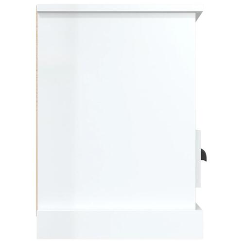 Tv-bord 100x35x50 cm konstrueret træ hvid højglans