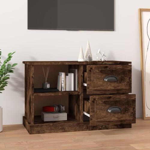 Tv-bord 73x35,5x47,5 cm konstrueret træ røget egetræsfarve