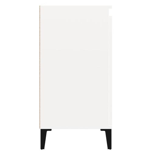 Sengebord 40x35x70 cm konstrueret træ hvid højglans
