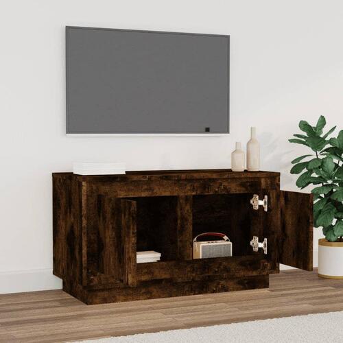 Tv-bord 80x35x45 cm konstrueret træ røget egetræsfarve