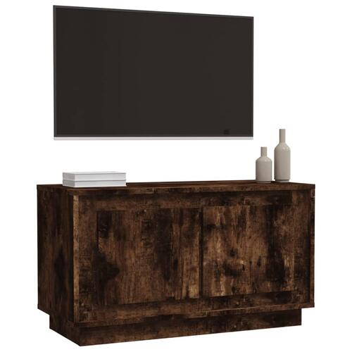 Tv-bord 80x35x45 cm konstrueret træ røget egetræsfarve