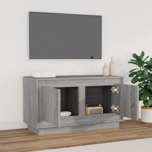 Tv-bord 80x35x45 cm konstrueret træ grå sonoma-eg