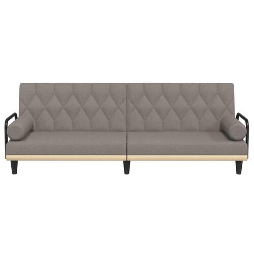 Sovesofa med armlæn stof gråbrun