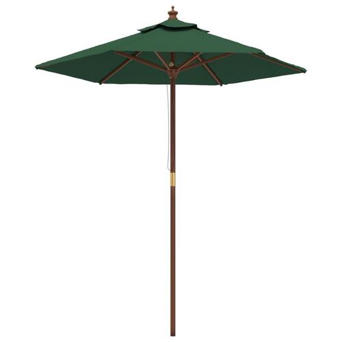 Haveparasol med træstang 196x231 cm grøn