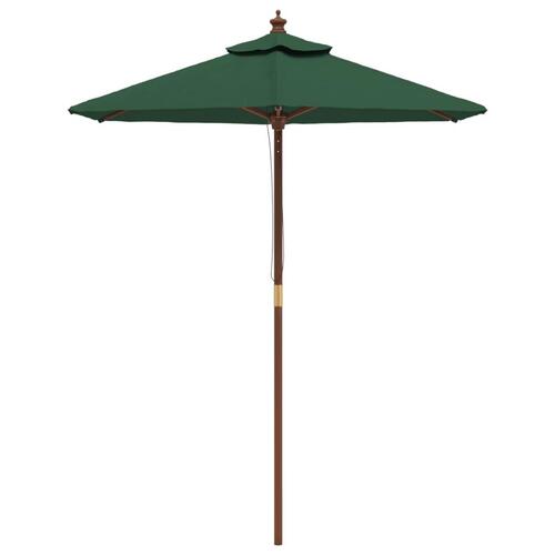 Haveparasol med træstang 196x231 cm grøn