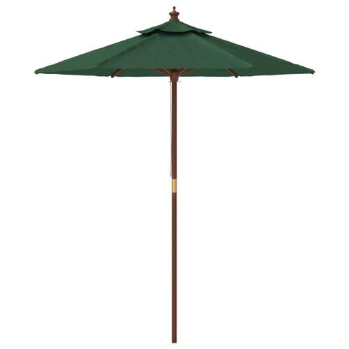 Haveparasol med træstang 196x231 cm grøn
