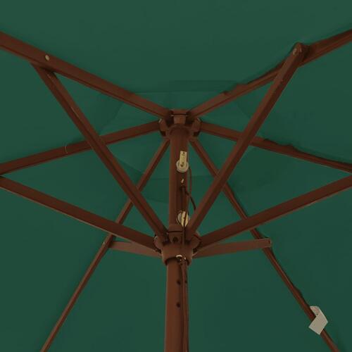 Haveparasol med træstang 196x231 cm grøn