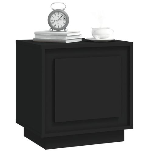 Sengebord 44x35x45 cm konstrueret træ sort