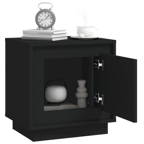Sengebord 44x35x45 cm konstrueret træ sort