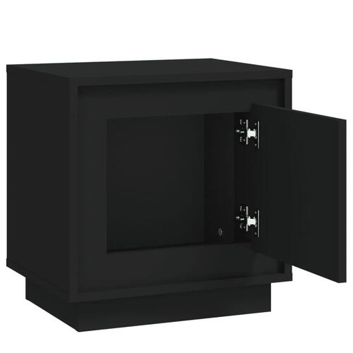 Sengebord 44x35x45 cm konstrueret træ sort