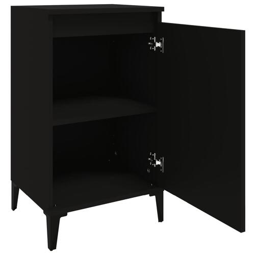 Sengeborde 2 stk. 40x35x70 cm konstrueret træ sort