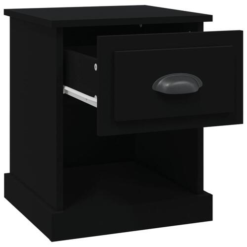 Sengeborde 2 stk. 39x39x47,5 cm konstrueret træ sort