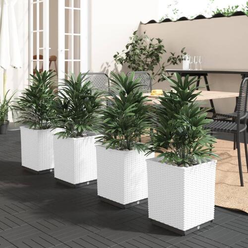 Plantekasser 4 stk. 30x30x37 cm polypropylen hvid