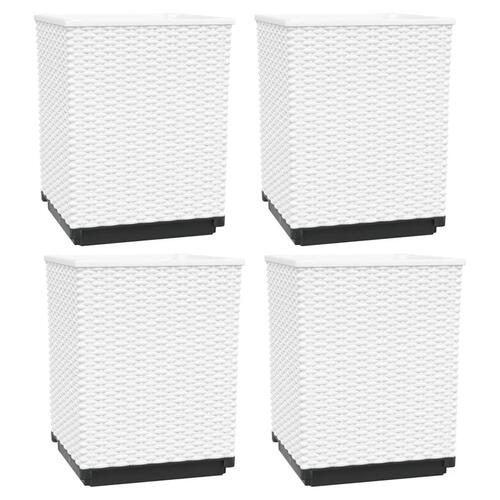 Plantekasser 4 stk. 30x30x37 cm polypropylen hvid