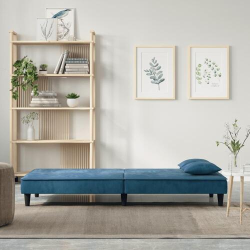Sovesofa velour blå