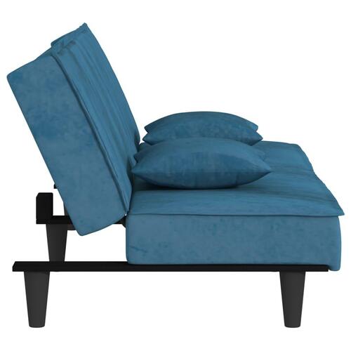 Sovesofa velour blå
