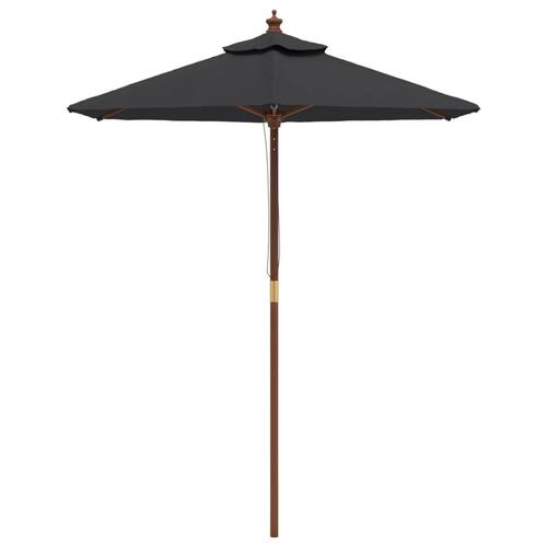 Haveparasol med træstang 196x231 cm sort