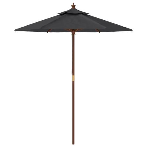 Haveparasol med træstang 196x231 cm sort