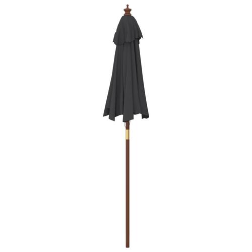Haveparasol med træstang 196x231 cm sort