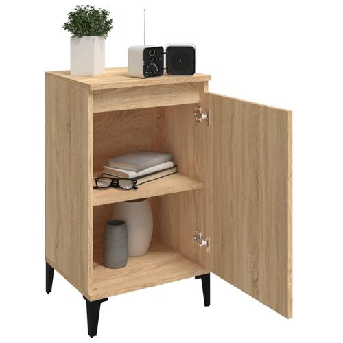 Sengeborde 2 stk. 40x35x70 cm konstrueret træ sonoma-eg