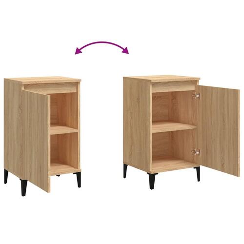 Sengeborde 2 stk. 40x35x70 cm konstrueret træ sonoma-eg