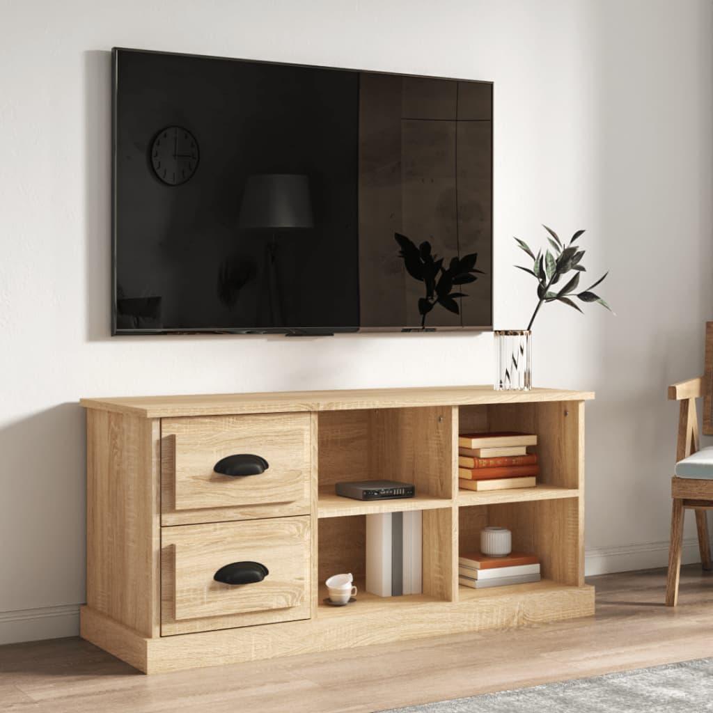 Tv-bord 102x35,5x47,5 cm konstrueret træ sonoma-eg