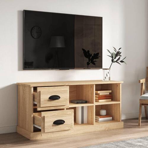 Tv-bord 102x35,5x47,5 cm konstrueret træ sonoma-eg