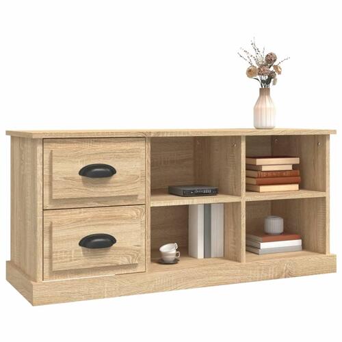 Tv-bord 102x35,5x47,5 cm konstrueret træ sonoma-eg