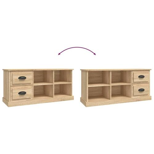 Tv-bord 102x35,5x47,5 cm konstrueret træ sonoma-eg