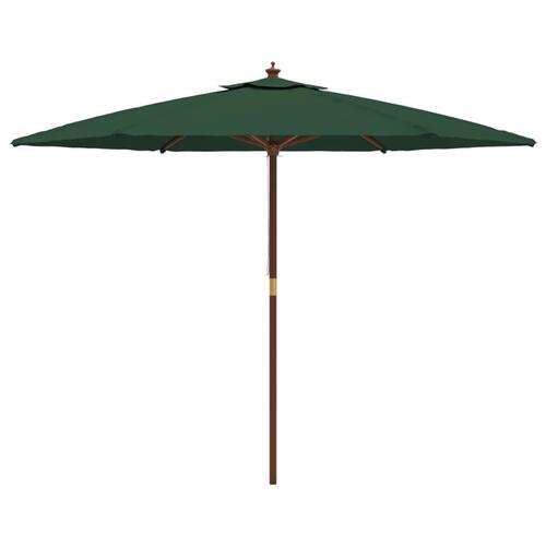 Haveparasol med træstang 299x240 cm grøn