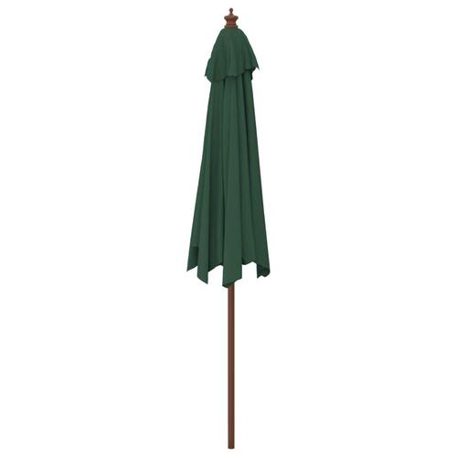 Haveparasol med træstang 299x240 cm grøn