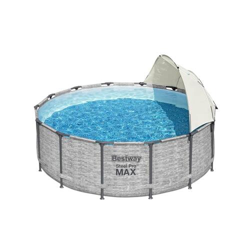 baldakin til fritstående pool hvid