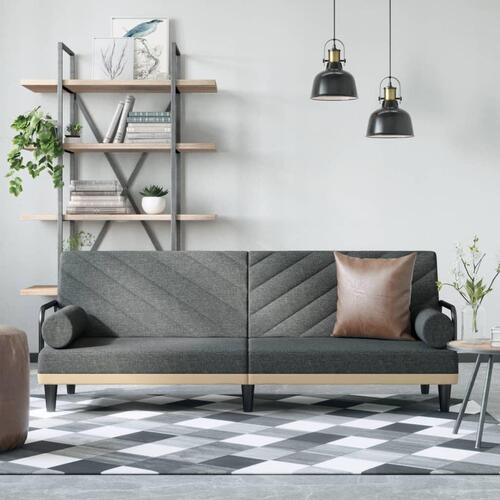 Sovesofa med armlæn stof mørkegrå