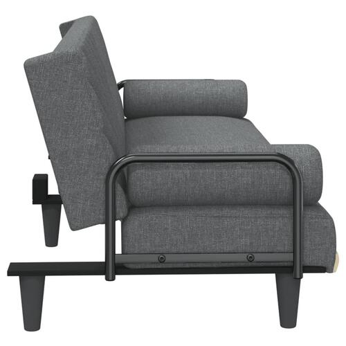Sovesofa med armlæn stof mørkegrå
