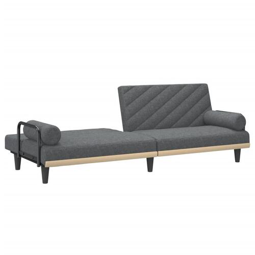 Sovesofa med armlæn stof mørkegrå
