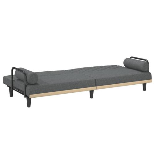 Sovesofa med armlæn stof mørkegrå
