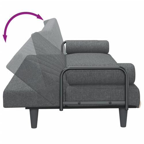 Sovesofa med armlæn stof mørkegrå