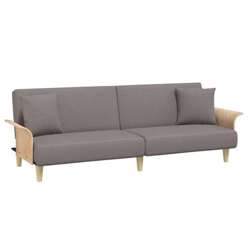 Sovesofa med armlæn stof gråbrun