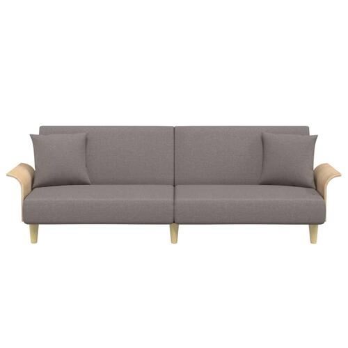 Sovesofa med armlæn stof gråbrun